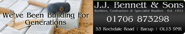 Advertising banner for J.J. Bennett & Sons Builders