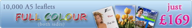 Banner advert for leaflet printing